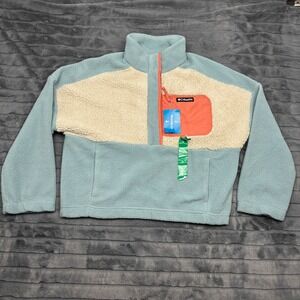 Columbia Helvetia Half Snap Fleece Pullover Women XL Blue Colorblock XP3671